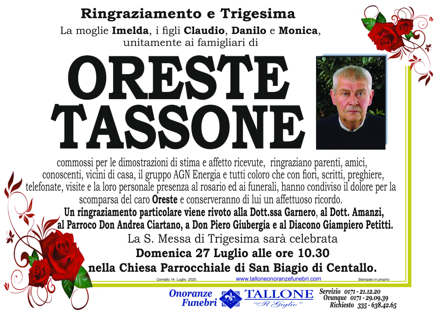 <br />
<b>Warning</b>:  Undefined variable $info in <b>/home/tallone/public_html/ringraziamenti.php</b> on line <b>68</b><br />
Oreste Tassone